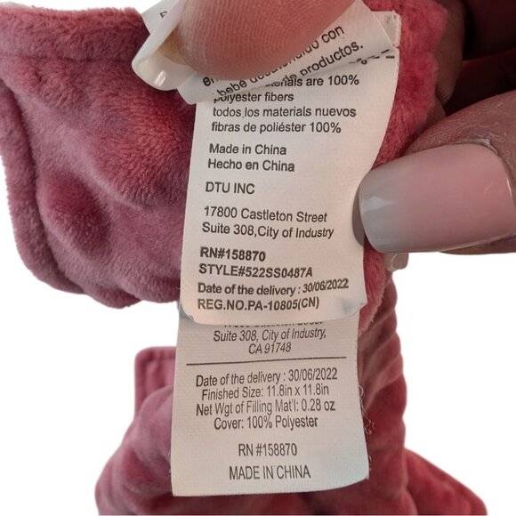 Star Plush Lovey Pink Trees Minky Dot Pattern Baby Security Blanket by STU Inc - Picture 6 of 6